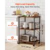 Kitchen Utility Cart, 3 Tier 23.7 in Microwave Stand Coffee Cart, Heavy Duty Storage Rack, Service Trolley on Wheels