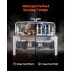 Roll Top Chafing Dish Buffet Complete Set, 9 Qt 1 Pack Stainless Steel Chafer with 2 Half Size Pans