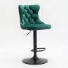 Swivel Velvet Barstools Adjusatble Seat Height from 25-33 Inch,17.7inch base