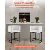 Bar Stool Set of 3, 25 inch Counter Height Stools, Counter Barstool with Backrest, Arm, Metal Frame, and Footrest, Accent Fabric Bar Chair