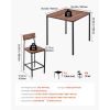 Bar Table, 5PCS 35″ Bars Tables Set, Bar Tables and Chair Set with Rounded Edge Design, Square Pub Table with Four Stools for Living Room, Dining Room