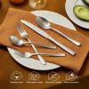 40-Piece Silverware Set for 8, Matte Stainless Steel Flatware Set with Forks, Knives, Spoons, Dishwasher Safe