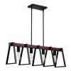 4-Light Kitchen Island Pendant Lights, 60W, Adjustable Dining Room Light Fixture with 2 x 6'' and 6 x 12'' Rods