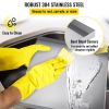 32 x 30 x 2.5 Inch Washing Machine Pan 18 GA Thickness 304 Stainless Steel Heavy Duty Compact Washer Drip Tray with Drain Hole & Hose Adapter
