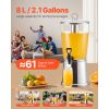 Beverage Dispenser, 2.1 Gallon Drink Dispenser for Parties, Stainless Steel + Plastic Juice Dispensers with Spigot Ice Chamber