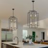 (Same as W1340142524/L1018-G) 18" Modern 8-Light Black Gold Geometric Pendant Chandelier, Industrial Metal Frame