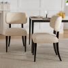 Wooden Dining Chairs Set of 2, Modern Fabric Upholstered Dining Room Chair Kitchen Chairs, Farmhouse Dinner Chair for Kitchen Dining Room