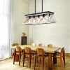 (Same as W134065438/L1001) 32" Black White Industrial 5-Light Pendant Chandelier, Modern Metal Cage Design, Adjustable Hanging Light for Dining Room