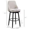 Bar Height Bar Stools Set of 2, Modern 360° Swivel Kitchen Chairs with Steel Legs and Footrest