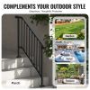 Handrails for Outdoor Steps, 3-4 Step Stair Hand Rail Kit, Transitional Iron Railings with Installation Kit, Stair Rails for Seniors