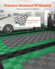 Interlocking Drainage Mat, 12' x 12' Modular Interlocking Cushion, 24 Pcs Splicing Drainage Mats, Non-Slip Gray PP Drainage Floor Tile and Shower Mat