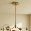 Jewel Four Lights Modern Farmhouse Chandelier Ceiling Hanging Light Fixture For Kitchen Island Dining Room 36"L Ã— 20"W Ã— 7.25"H with Clear Glass