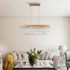 Chandeliers,Rectangular Crystal Chandelier Adjustable,E12 Modern Industrial Crystal Lights