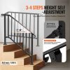 Handrails for Outdoor Steps, 3-4 Step Stair Hand Rail Kit, Transitional Iron Railings with Installation Kit, Stair Rails for Seniors
