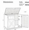 Horizontal Resin Storage Shed 20 Cu.Ft with Adjustable Shelf Outdoor Garden Equipment Organizer White Sand Gray