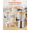 Beverage Dispenser, 2.1 Gallon Drink Dispenser for Parties, Stainless Steel + Plastic Juice Dispensers with Spigot Ice Chamber