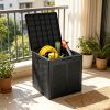 39-Gallon Deck Box with Lockable Lid for Patio Furniture Cushions Secure Outdoor Storage Package Delivery Box