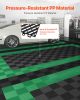 Interlocking Drainage Mat, 12' x 12' Modular Interlocking Cushion, 24 Pcs Splicing Drainage Mats, Non-Slip Black PP Drainage Floor Tile and Shower Mat