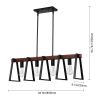 4-Light Kitchen Island Pendant Lights, 60W, Adjustable Dining Room Light Fixture with 2 x 6'' and 6 x 12'' Rods