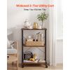 Kitchen Utility Cart, 3 Tier 23.7 in Microwave Stand Coffee Cart, Heavy Duty Storage Rack, Service Trolley on Wheels