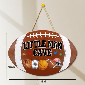 1 pc Rugby wooden home crafts, doorplate pendants, party and festival plaques, sign decorations, paintings (Color: 5)