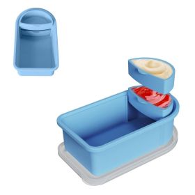 Silicone Snack Container With Removable Sauce for Picnic (Type: Kitchen Tools, Color: Blue)