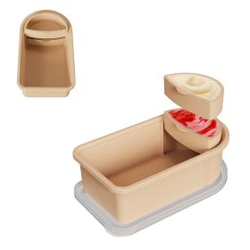 Silicone Snack Container With Removable Sauce for Picnic (Type: Kitchen Tools, Color: Khaki)