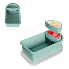 Silicone Snack Container With Removable Sauce for Picnic (Type: Kitchen Tools, Color: Green)
