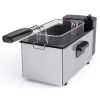 Stainless steel deep fryer with an observation window cover, 1500W power, 4 adjustable temperature settings