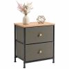 Double drawer bedside table - suitable for bedrooms and living rooms, 20 inches high
