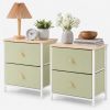 Double drawer bedside table - suitable for bedrooms and living rooms, 20 inches high