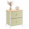 Double drawer bedside table - suitable for bedrooms and living rooms, 20 inches high