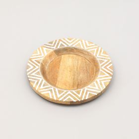 Handcrafted 13" Wood Charger Plate| Wooden Dinning Placemat|Artisan Wood Tableware (Color: as Pic)