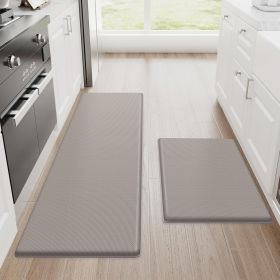 Kitchen Mats, 2PCS Kitchen Rugs, Cushioned Anti Fatigue Kitchen Mats for Floor, Non-Slip Standing Desk Mat, Waterproof Kitchen Rug Set for Kitchen (Material: Polyvinyl Chloride)
