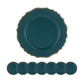 8 Pack Plastic Charger Plate, D13" (Color: as Pic)