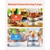 Chafing Dish Buffet Set, 5 Qt 4 Pack, Stainless Steel Chafer with 4 Full Size Pans, Round Catering Warmer Server with Lid Water Pan Folding Stand Clip