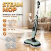 Dual Head Hard Floor Steam Mop, 3 Adjustable Steam Modes, LED Headlights, Lightweight for Home Tile Cleaning