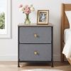 Double drawer bedside table - suitable for bedrooms and living rooms, 20 inches high