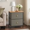 Double drawer bedside table - suitable for bedrooms and living rooms, 20 inches high