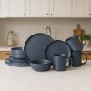 12-Piece Stoneware Dinnerware Sets with Mugs | Microwave & Dishwasher Safe | Non-Toxic Dinner Plates Bowls Set | Stackable Matte Glaze Kitchenware for