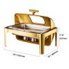 Roll Top Chafing Dish Buffet Complete Set, 9Qt Stainless Steel Chafer with Full Size Pan