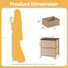 Double drawer bedside table - suitable for bedrooms and living rooms, 20 inches high