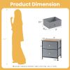 Double drawer bedside table - suitable for bedrooms and living rooms, 20 inches high