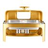 Roll Top Chafing Dish Buffet Complete Set, 9Qt Stainless Steel Chafer with Full Size Pan